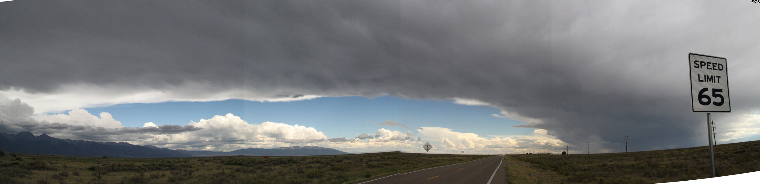 Panorama of Storm clouds over southeastern Colorado. CO.