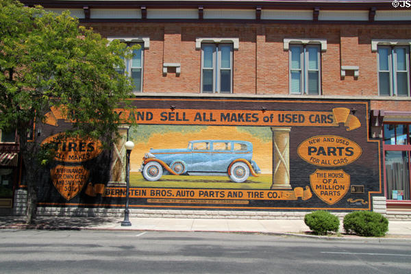 Auto Parts & Tire Co. sign painted on heritage building (1882) (201 N. Santa Fe Ave.). Pueblo, CO.