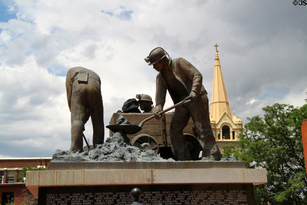 Memorial to Hispanic Coal Miners (1997) on Main St. Trinidad, CO.