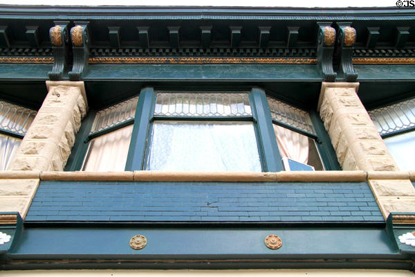 Upper story bay window on heritage building (214-8 E. Main St.). Trinidad, CO.