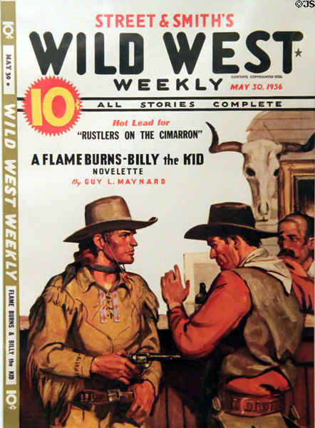 Street & Smith's Wild West Weekly Magazine (May 30, 1936) with Mitchell's cover art at A.R. Mitchell Museum of Western Art. Trinidad, CO.
