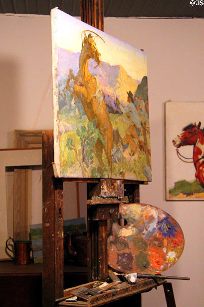 Mitchell canvas & palette at A.R. Mitchell Museum of Western Art. Trinidad, CO.