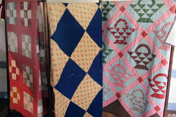 Quilts (c1800-60) displayed at Thomas Griswold House. Guilford, CT.