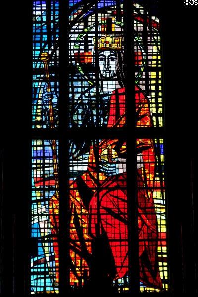Christ as King stained glass of St. Joseph Cathedral. Hartford, CT.