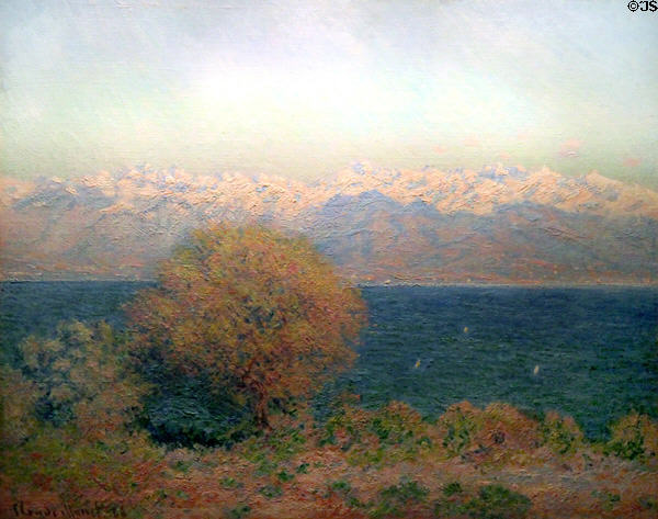 View of Cap d'Antibes painting (1888) by Claude Monet at Hill-Stead Museum. Farmington, CT.