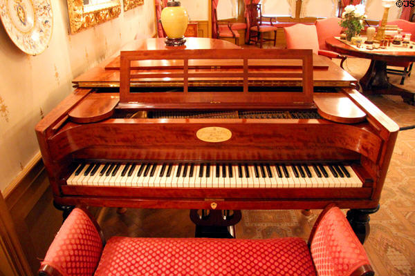 Steinway grand piano (1901) with Sheraton-style bench at Hill-Stead Museum. Farmington, CT.