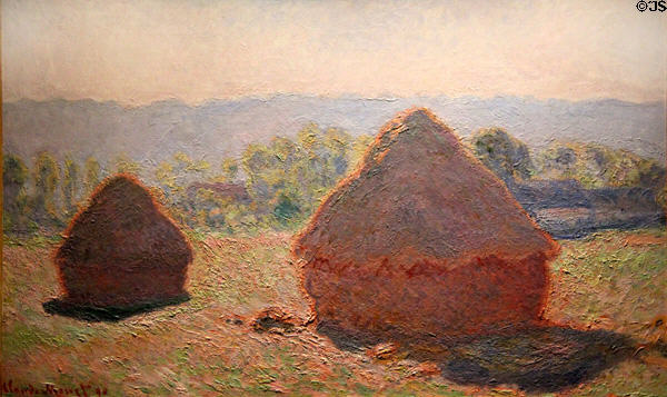 Grainstacks, in Bright Sunlight (1890) by Claude Monet at Hill-Stead Museum. Farmington, CT.