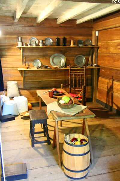 Kitchen with trestle table at Stanley-Whitman House. Farmington, CT.