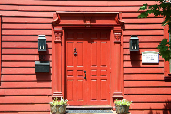 Front doors of Deming Lewis House (c1740). Farmington, CT.