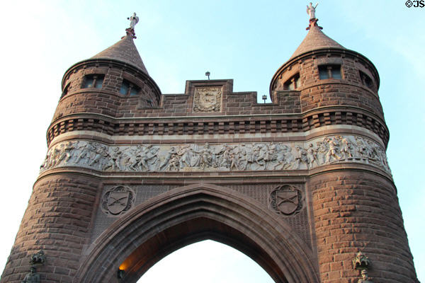 South face of Hartford Soldiers and Sailors Civil War Memorial Arch. Hartford, CT.
