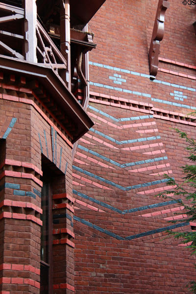 Brickwork pattern of Mark Twain House. Hartford, CT.