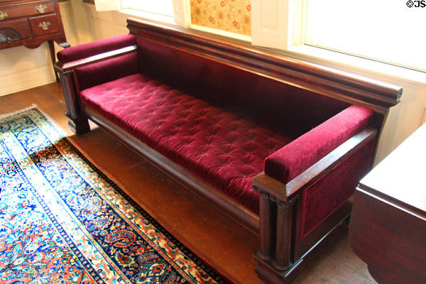 Sofa made in Hartford at Butler-McCook House Museum. Hartford, CT.