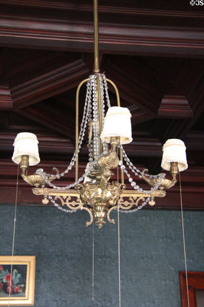 Light fixture in library at Isham-Terry House Museum. Hartford, CT.