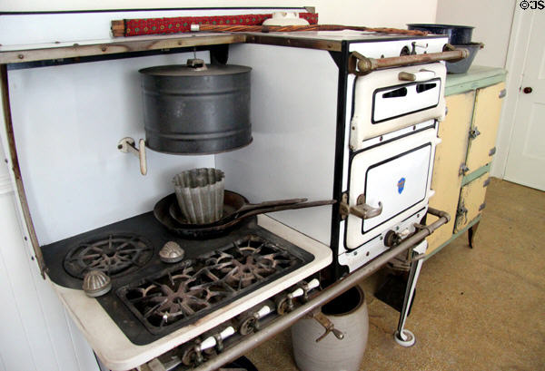 Antique gas range by Chambers in kitchen at Isham-Terry House Museum. Hartford, CT.