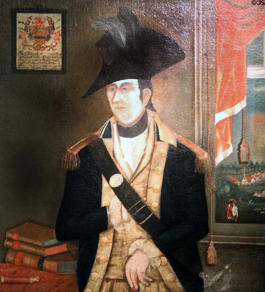 Portrait Reuben Humphreys (1800) by Richard Brunson of East Granby at Connecticut Historical Society. Hartford, CT.