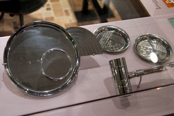 Chromed trays (20thC) at Connecticut Historical Society. Hartford, CT.