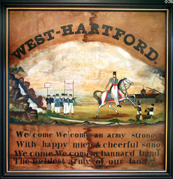 West-Hartford Cold Water Army temperance banner at Noah Webster House. West Hartford, CT.
