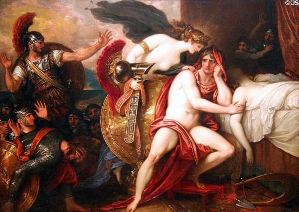 Thetis Bringing Armor to Achilles painting (1806 or 8) by Benjamin West at New Britain Museum of American Art. New Britain, CT.