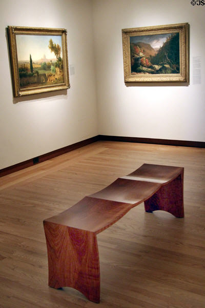 Sectioned bench, part of bench collection at New Britain Museum of American Art. New Britain, CT.