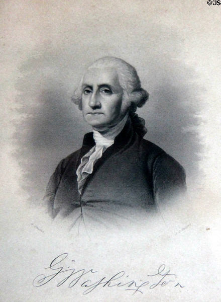 George Washington engraving (c1865) by J.C. Buttre after Gilbert Stuart at Strong House. Windsor, CT.