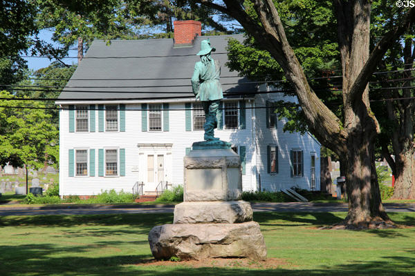 Statue (1889) of John Mason (1600-72) on Palisado Green site of stockade for 1637 Pequot War. Windsor, CT.
