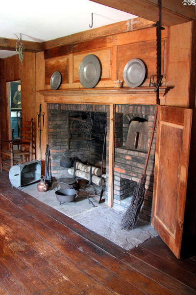 Original kitchen fireplace at Phelps-Hathaway House. Suffield, CT.