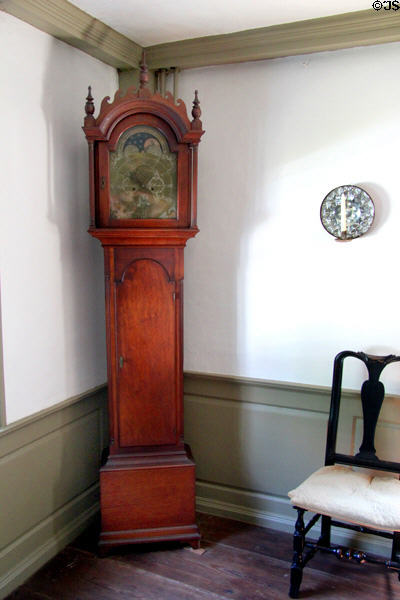Tall case clock (c1800) by Burnap of E. Windsor at Phelps-Hathaway House. Suffield, CT.