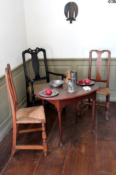 Tea table with chairs at Phelps-Hathaway House. Suffield, CT.