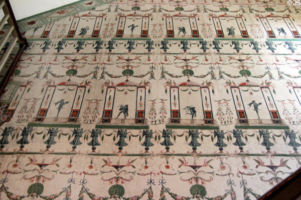Original wallpaper (c1795) by Reveillon Factory of Paris at Phelps-Hathaway House. Suffield, CT.