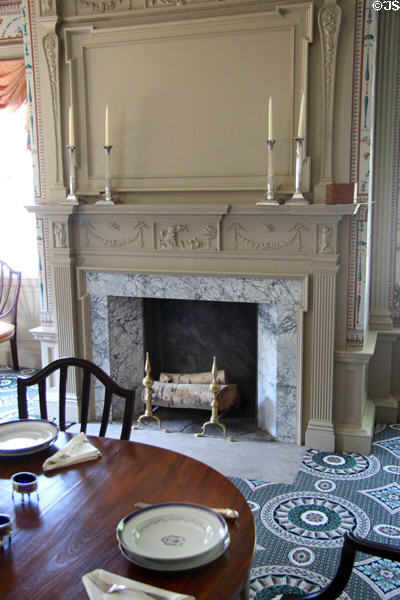 Adamsesque dining room fireplace at Phelps-Hathaway House. Suffield, CT.