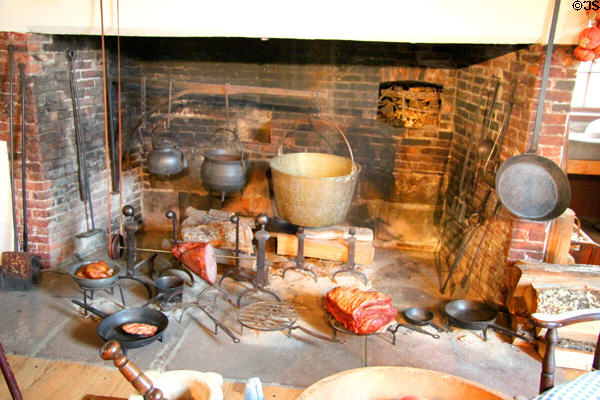 Kitchen fireplace at Silas Deane House. Wethersfield, CT.