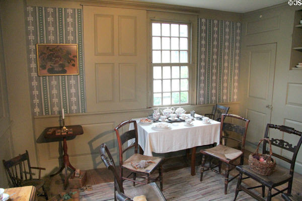 Dining room at Isaac Stevens House. Wethersfield, CT.
