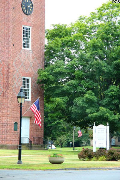 Clock tower of Wethersfield First Church of Christ (250 Main St.). Wethersfield, CT.