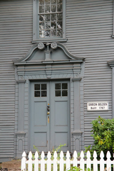 Connecticut style front doors of Simeon Belden house (1767). Wethersfield, CT.