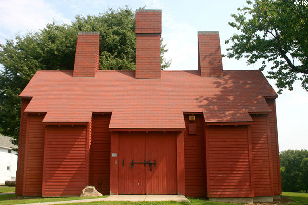 Blacksmith shop (c1935) designed by David Boothe to have 44 sides. Stratford, CT.
