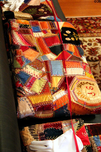 Crazy quilt at Deep River Museum. Deep River, CT.