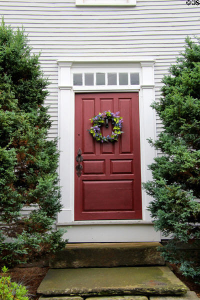 Front door of colonial Smith Clark House (c1793). Haddam, CT.