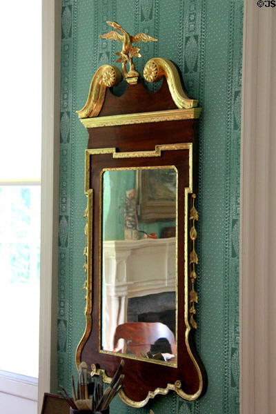 Early American mirror with eagle at Florence Griswold Museum. Old Lyme, CT.