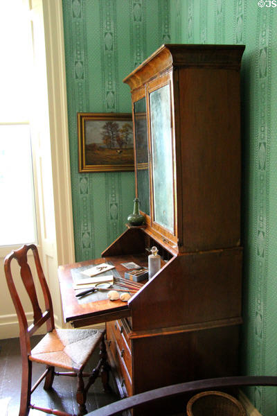 Secretary with bookshelves in parlor at Florence Griswold Museum. Old Lyme, CT.