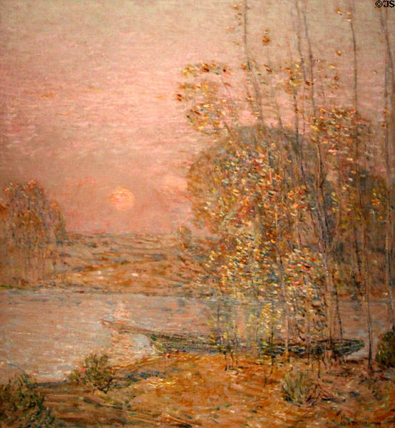 Late Afternoon Sunset painting (1903) by Childe Hassam at Florence Griswold Museum. Old Lyme, CT.