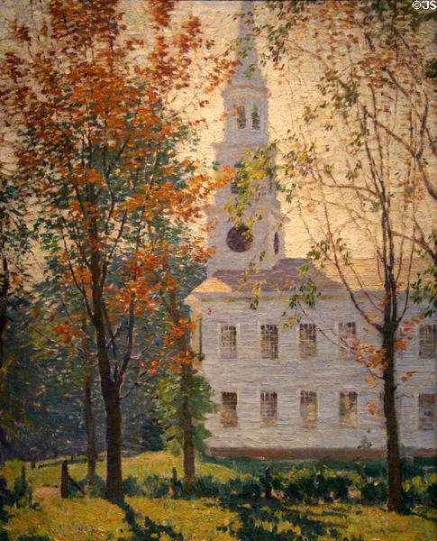 Village Church painting (c1910) by Everett L. Warner at Florence Griswold Museum. Old Lyme, CT.
