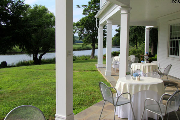 Cafe at Florence Griswold Museum overlooking Lyme River. Old Lyme, CT.
