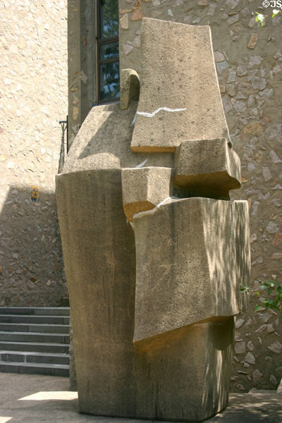 Modern sculpture of Morse College. New Haven, CT.