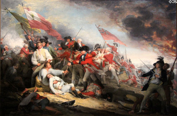 Painting of the Death of General Warren at the Battle of Bunker's Hill, June 17, 1775, by John Trumbull (1786) in Yale Art Gallery. New Haven, CT.