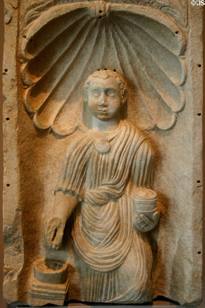 Limestone votive stele to Saturn from Roman Tunisia (3rd C A.D.) in Yale Art Gallery. New Haven, CT.