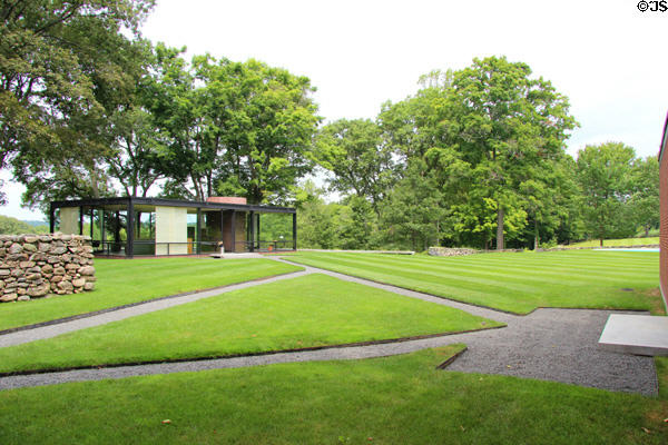 Footpaths designed for Philip Johnson Glass House. New Canaan, CT. Architect: Philip Johnson.