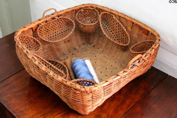 Basket with compartments at Denison Homestead Museum. Stonington, CT.