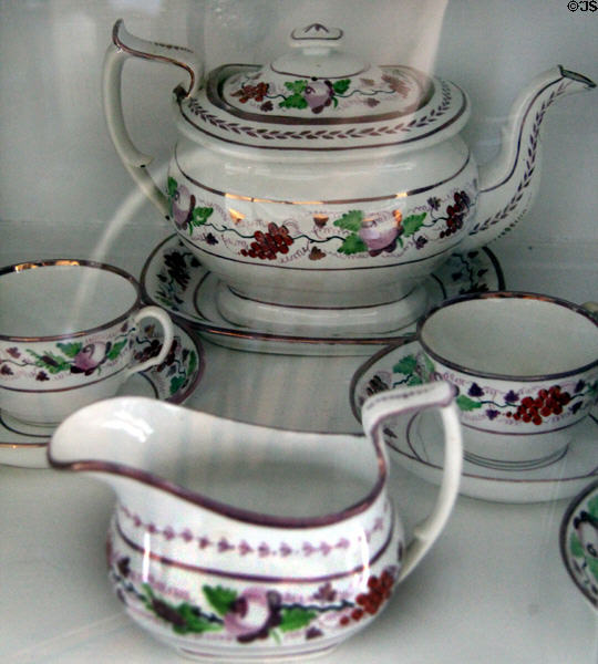 Porcelain tea service at Denison Homestead Museum. Stonington, CT.