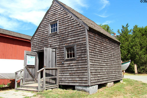 Ames Fish House or Salmon Shack (1830s) moved from Maine at Mystic Seaport. Mystic, CT.