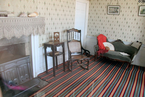 Parlor (c1870s) in heritage Burrows House at Mystic Seaport. Mystic, CT.